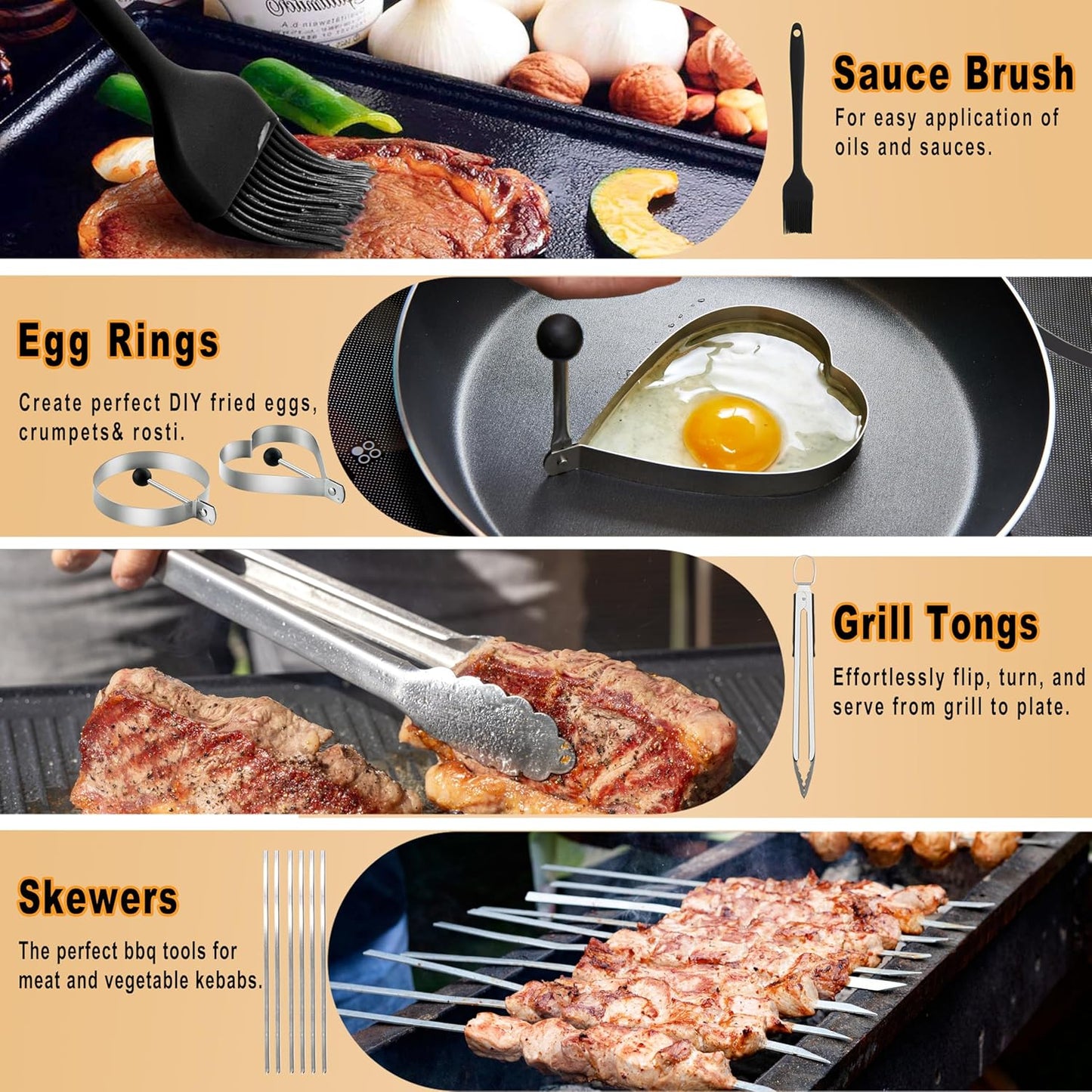 238PCS Premium Griddle Accessories Kit - Essential Tools for Flat Top Grill | Includes Enlarged Spatulas, Burger Press & Basting Cover