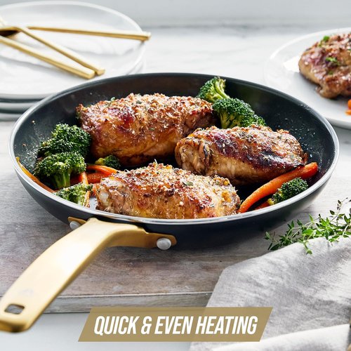 Blue Diamond 8" Nonstick Frying Pan - Diamond Infused Ceramic, Dishwasher Safe, Induction Compatible, Black