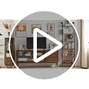 Industrial Pipe Ladder Shelf 6-Tier Wall Mounted Bookcase without Towel Holder - Rustic Brown