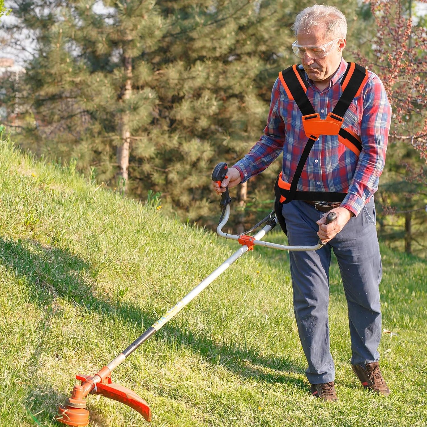 VIABRICO Adjustable Padded Trimmer Shoulder Strap - Universal Nylon Harness for Weed Eaters & Brush Cutters