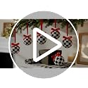 Chuangdi 6 Pcs Christmas Ball Ornaments Black and White Checkered