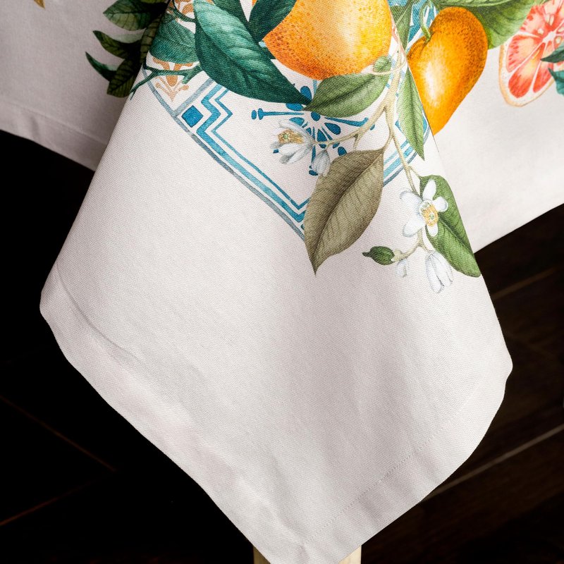 Maison d' Hermine Table Cloth Rectangle Table 100% Cotton 60 x 120 Inches Tablecloth Reusable Decorative for Dining Kitchen Room Farmhouse Home Gifts for Mothers Day Spring Summer - Agrume