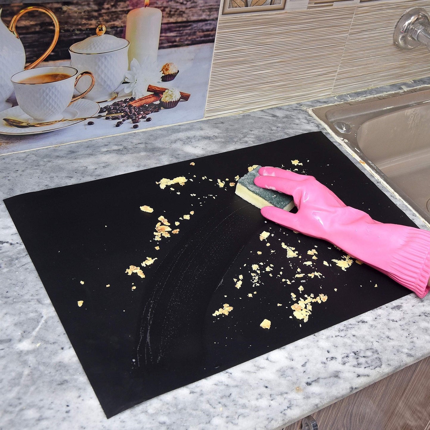Oven Liners for Bottom of Oven – Heavy Duty Non Stick Reusable Oven Liner for Gas & Electric Ovens – Oven Mat for Bottom of Oven – Heat Resistant to 500°F, 23x16.25", 2 Pack
