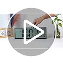 Henescribe 15-Inch Black Digital Wall Clock with Large Display, Calendar & Auto DST