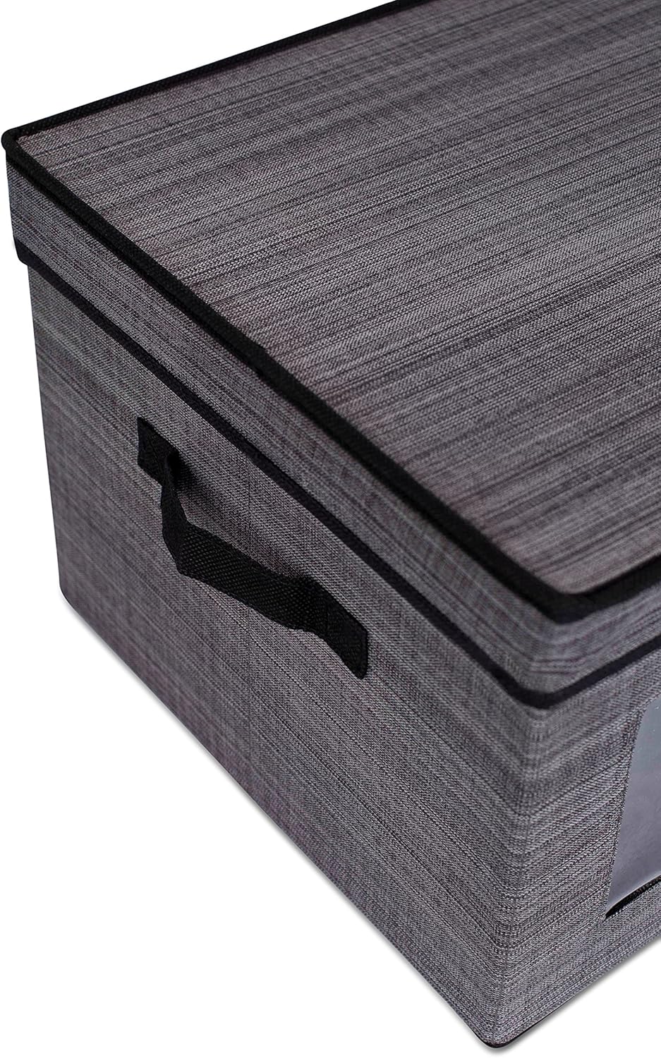 Durable Grey Storage Box with Window - Versatile Organizer Bin for Clothes & Toys
