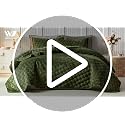 Olive Green Velvet Quilt Set Queen Size - Luxury Geometric Check Pattern Bedding, 3 Pieces