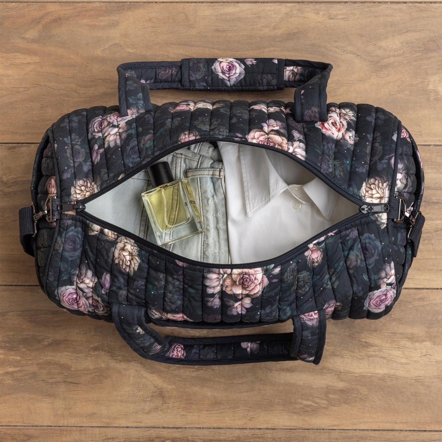Maison d' Hermine Weekend Duffel Bags for Women Cotton Quilted Overnight Luggage Weekend Bag for Men Gym Sports Gifts Travel Business Travellers Trip Mothers Day Gifts -Colmar - Yellow