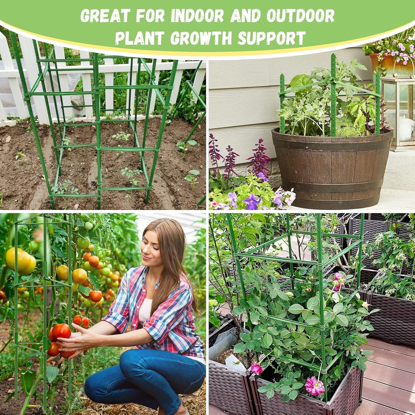 Legigo Tomato Cage - 6-Pack Garden Plant Support Up to 48 Inches | Ideal for Climbing Vegetables & Flowers