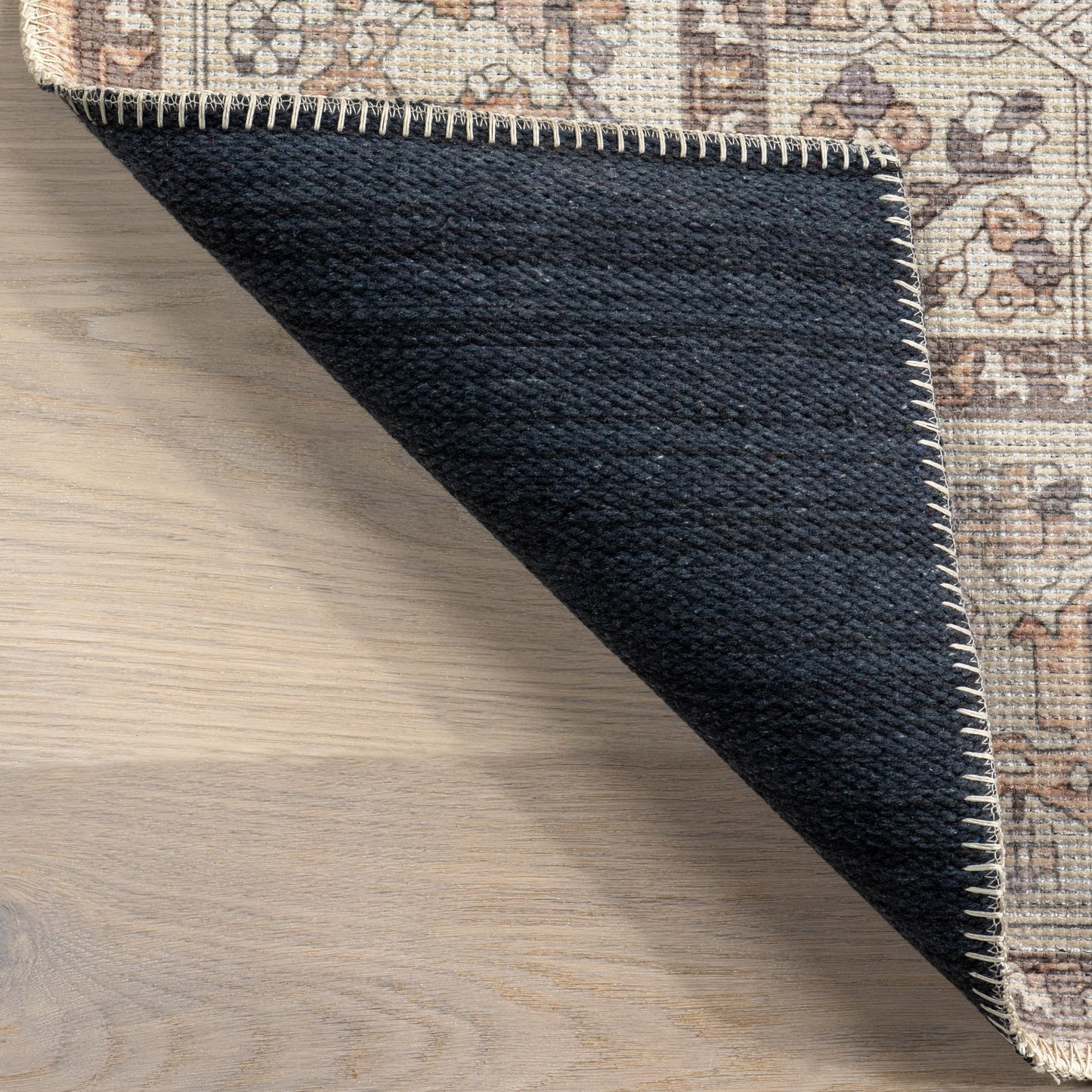 nuLOOM 3' x 5' Green Haven Collection SuperiorWash Indoor Area Rug, Recycled Cotton, Machine Washable, Stitched Edging, Flat Woven, Mylah Beige