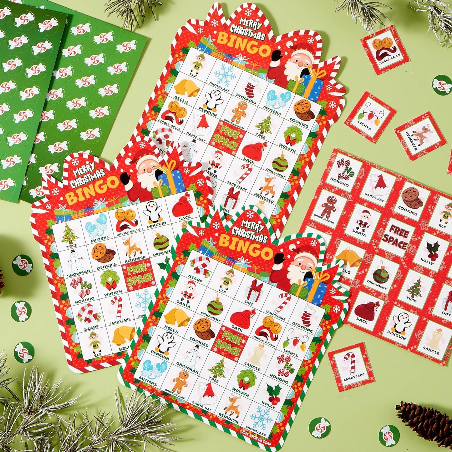 JOYIN Christmas Bingo Cards - Fun 30-Player Game for Kids & Family | Holiday Indoor Party Activity