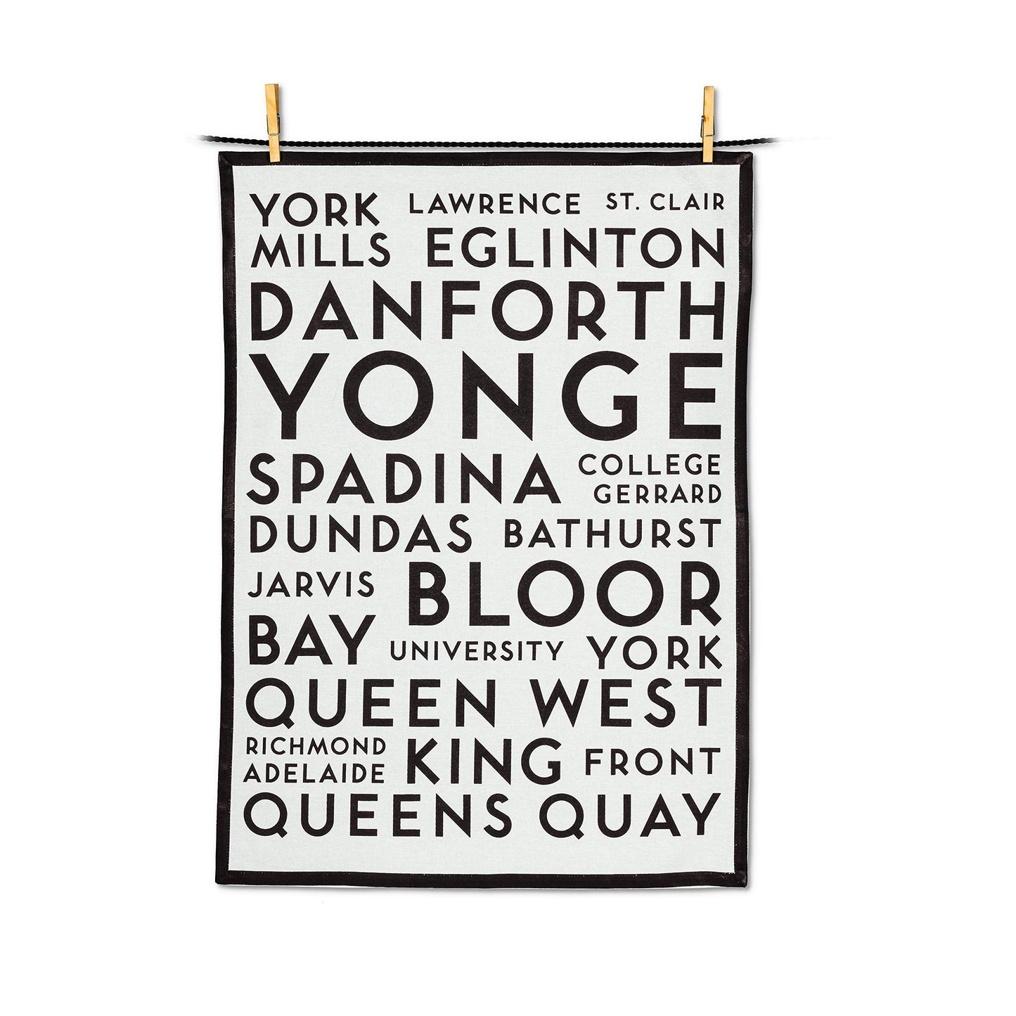 Abbott Collection Toronto Street Names Kitchen Tea Towel, Set of 2