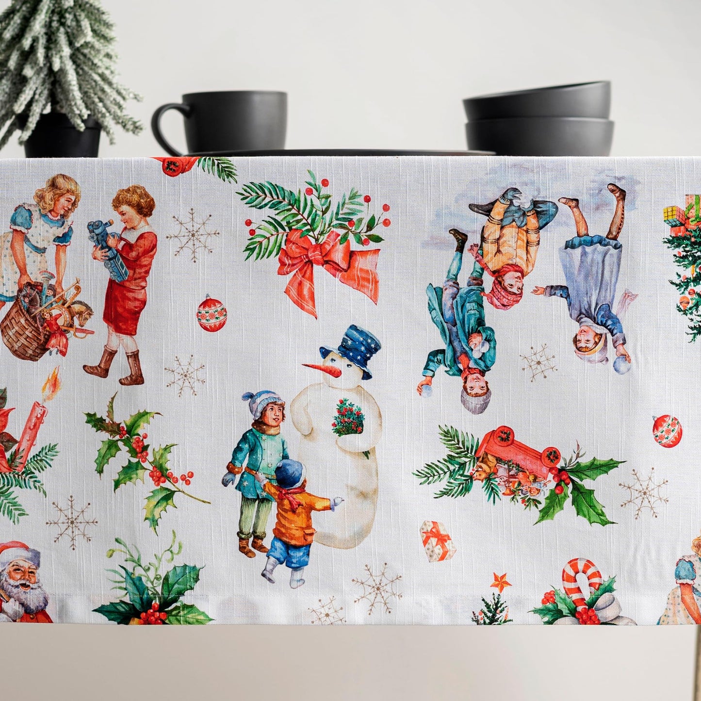 Maison d' Hermine Table Cloth Rectangle Table 100% Cotton 70 x 120 Inches Fall Tablecloth Reusable Everyday Use for Thanksgiving Christmas Decorations Dining Farmhouse Party (Chromo)
