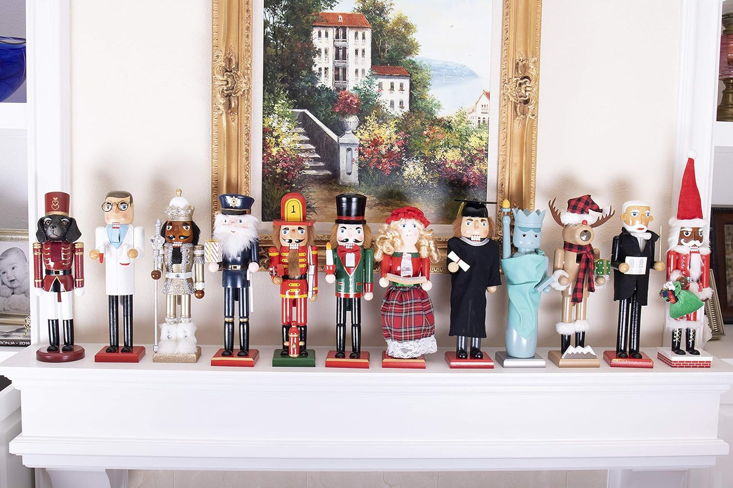 Red Prince 12-Inch Wooden Nutcracker - Festive Christmas Décor for Shelves & Tables