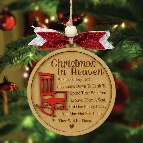 Christmas in Heaven Memorial Ornaments - Cherished Keepsake for Grandma, Grandpa, Mom, or Dad