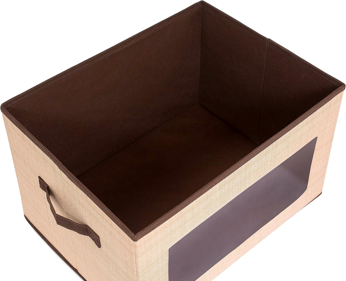 Durable Grey Storage Box with Window - Versatile Organizer Bin for Clothes & Toys