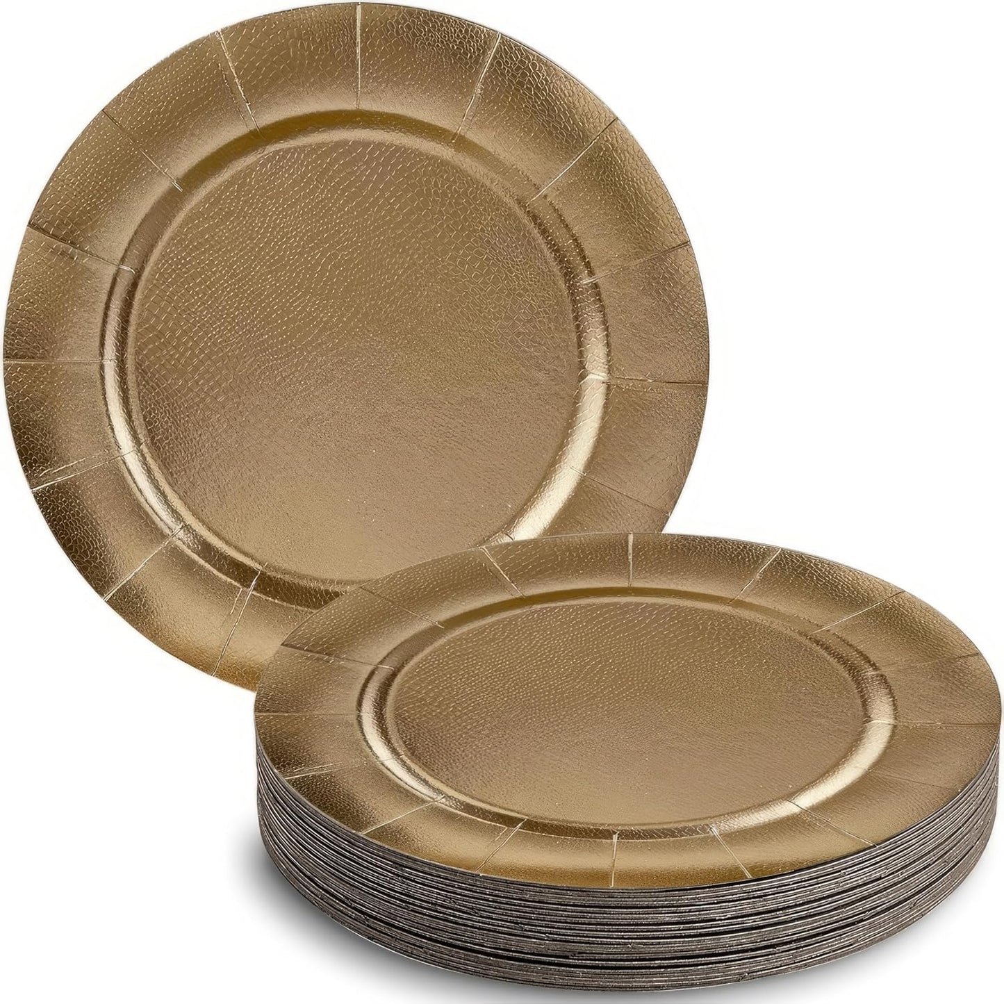 Elegant Silver Disposable Charger Plates Set - 10 Heavy Duty 13” Dinner Plates for Fine Dining & Celebrations
