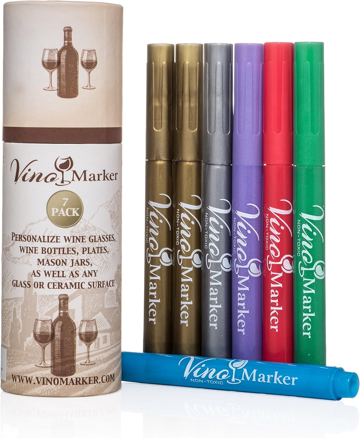 Vino Marker Wine Glass Pens - Washable Drink Markers for Parties & Events