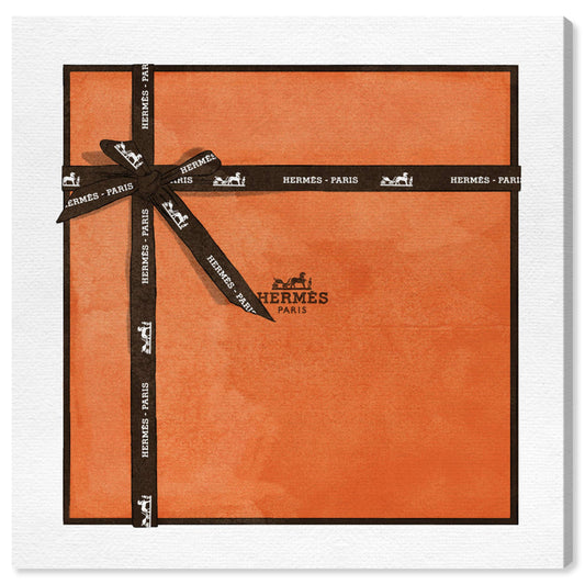 Oliver Gal 'Perfect Orange Gift' The Fashion Wall Art Decor Collection Contemporary Premium Canvas Art Print 12" x 12"