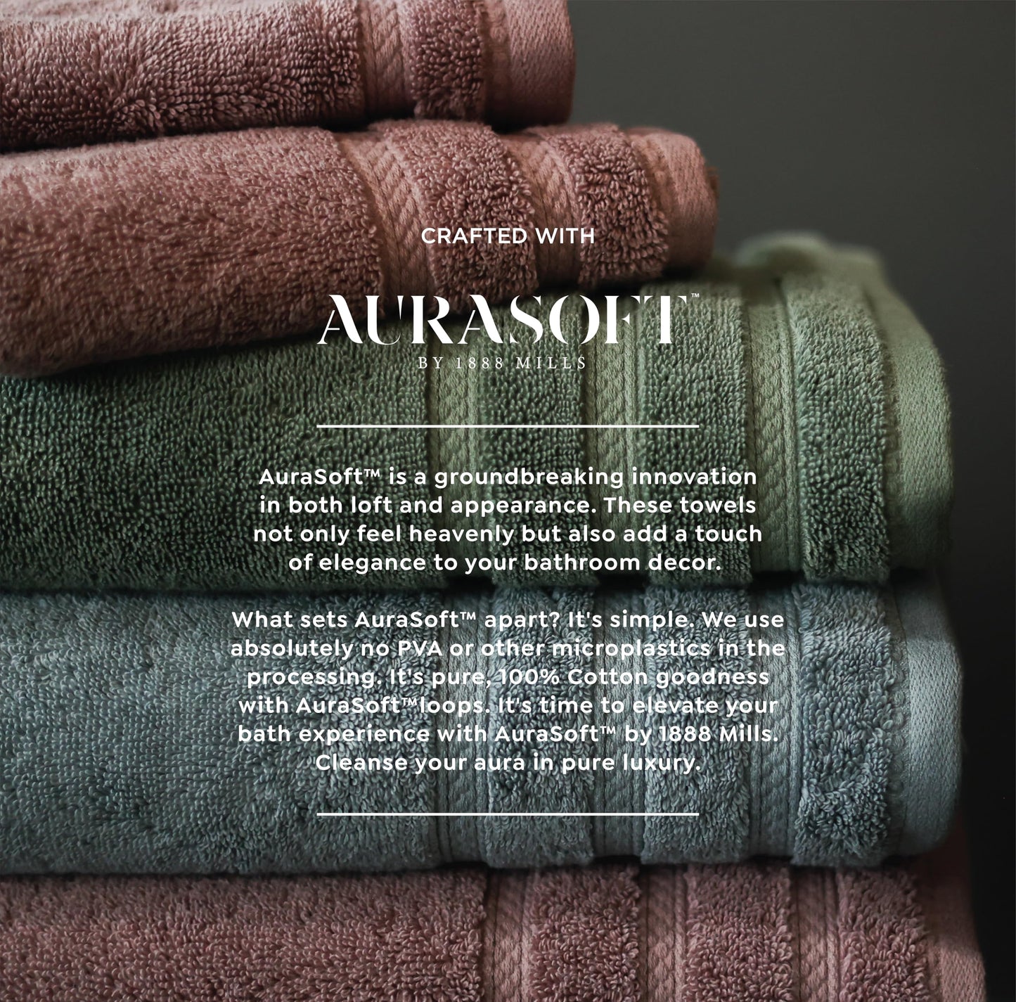 1888 Mills 625 GSM 100% Cotton Towel Set – 6-Piece Luxury Collection, Ultra Soft & Highly Absorbent – 2 Bath Towels, 2 Hand Towels, 2 Washcloths – Quick-Dry & Durable for Spa, Hotel, and Everyday Use