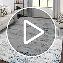 8x10 Large Washable Abstract Area Rug for Living Room - White, Gray, Blue - Non-Slip
