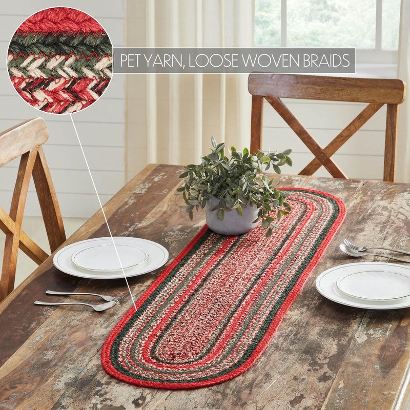 VHC Brands Farmhouse Christmas Decorations Forrester Indoor/Outdoor Oval Runner 12x36
