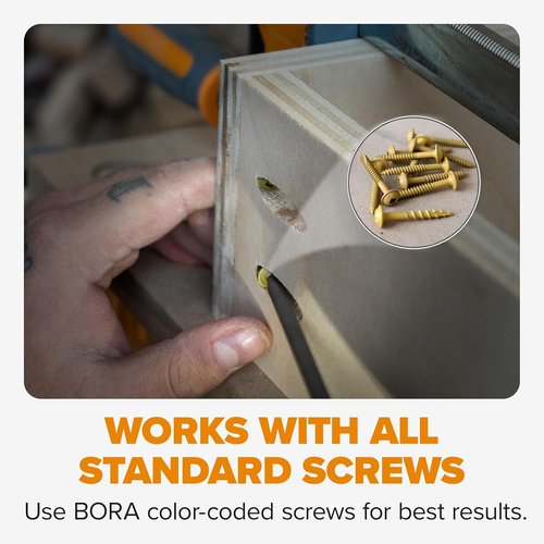 BORA Mini Pocket Hole Jig Kit - Auto-Adjusting Portable System for Woodworking | Complete Tool Set