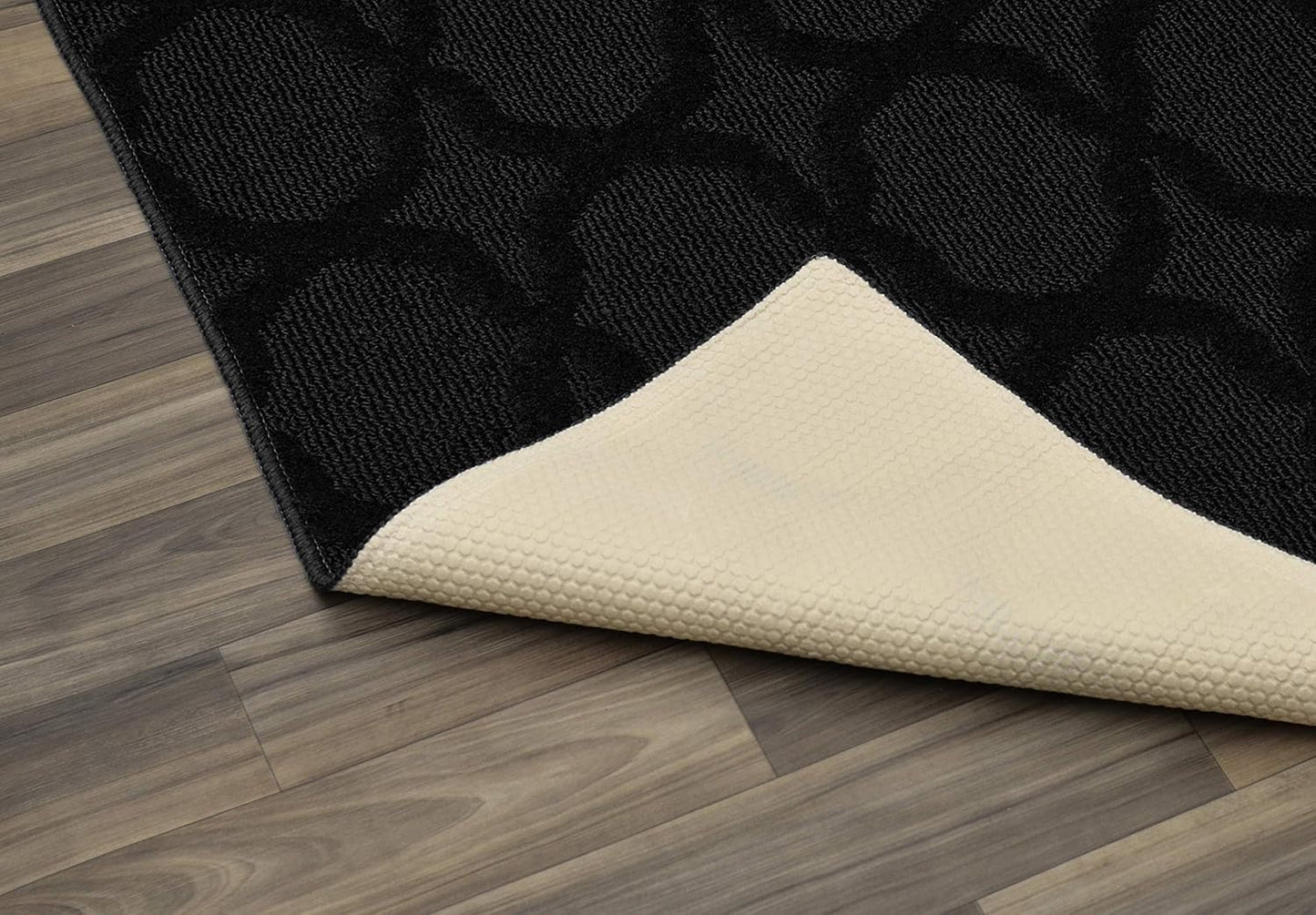 Garland Rug Sparta Non Slip Polypropylene 6 Ft. X 9 Ft. Black Area Rug- Ideal for Living Rooms & Hallways, Stylish & Durable for High-Traffic Areas