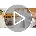 White Cotton Blend Shower Curtain Set with Liner - 71x74 Inches, No Hooks, Water-Repellent