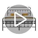 Full Metal Bed Frame with Victorian Headboard and Footboard - Black, Easy Assembly