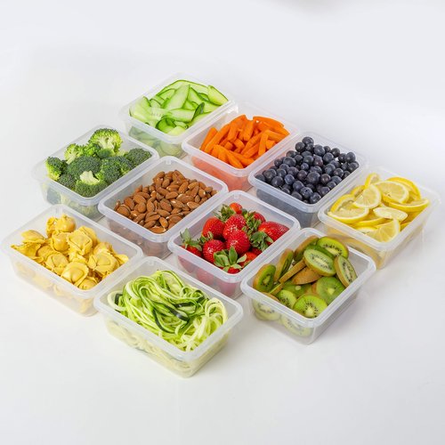 fullstar 20-Piece Plastic Food Storage Containers with Lids (10 Containers & 10 Lids) - Leakproof, BPA-Free, Meal Prep Containers, Reusable Lunch Storage Set for Kitchen Organization (Pack of 20)