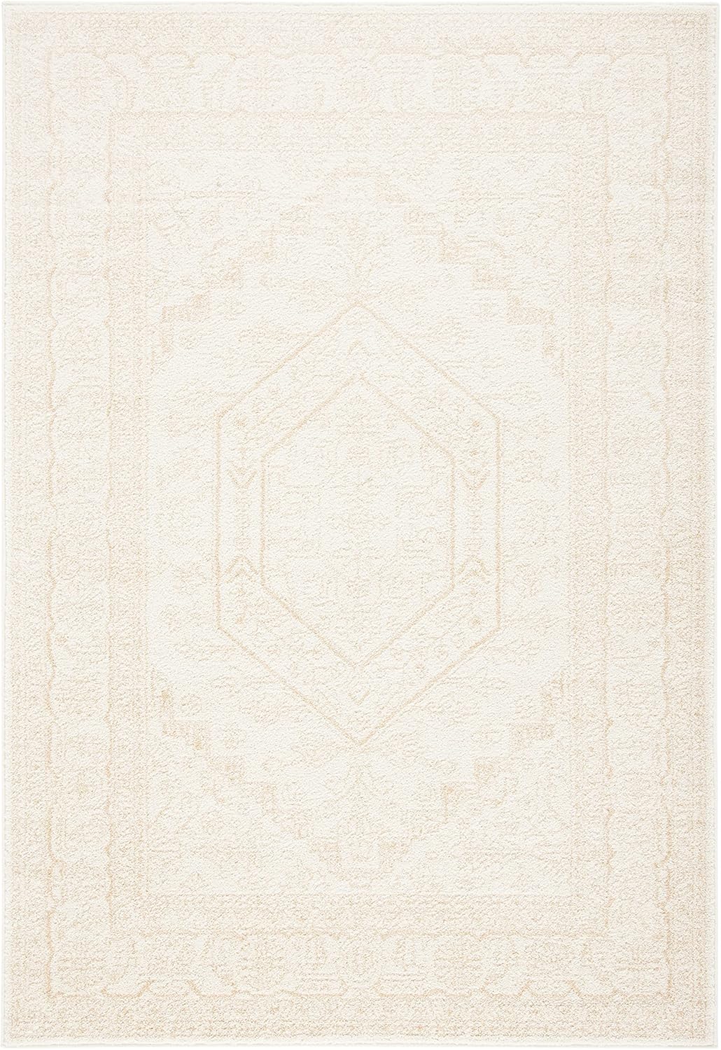SAFAVIEH Adirondack Collection Area Rug - 5'1" x 7'6", Ivory & Beige, Oriental Medallion Design, Non-Shedding & Easy Care, Ideal for High Traffic Areas in Living Room, Bedroom (ADR108E)