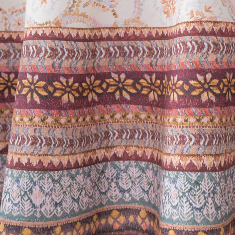 Maison d' Hermine Table Cloth Round Table 100% Cotton 69 Inches Fall Tablecloth Reusable Everyday Use for Thanksgiving Christmas Decorations Dining Farmhouse Party (Fair Isle)