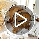 Multicolor Rustic Wooden Whiskey Barrel Card Box for Wedding with Base