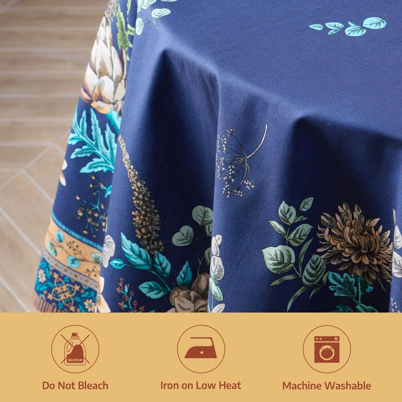 Maison d'Hermine Premium Table Cloth Round Table 100% Cotton 70 Inches Tablecloth Reusable Decorative Everyday Use for Dining Room, Farmhouse, Home, Party, Festive & Wedding - Artichoke