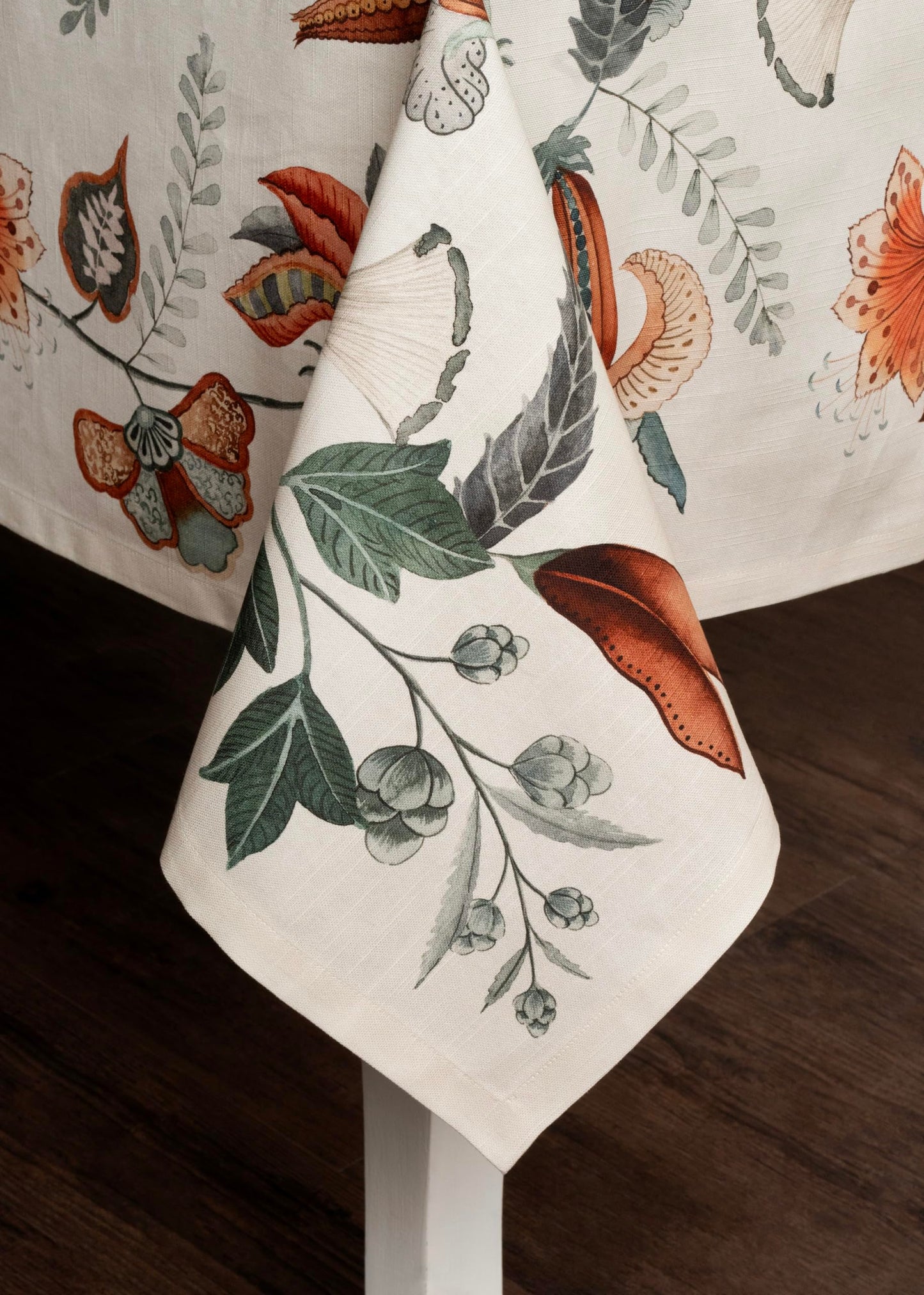Maison d' Hermine Table Cloth Rectangle Table 100% Cotton 70 x 90 Inches Fall Tablecloth Reusable Everyday Use for Thanksgiving Christmas Decorations Dining Farmhouse Party (Dalida)