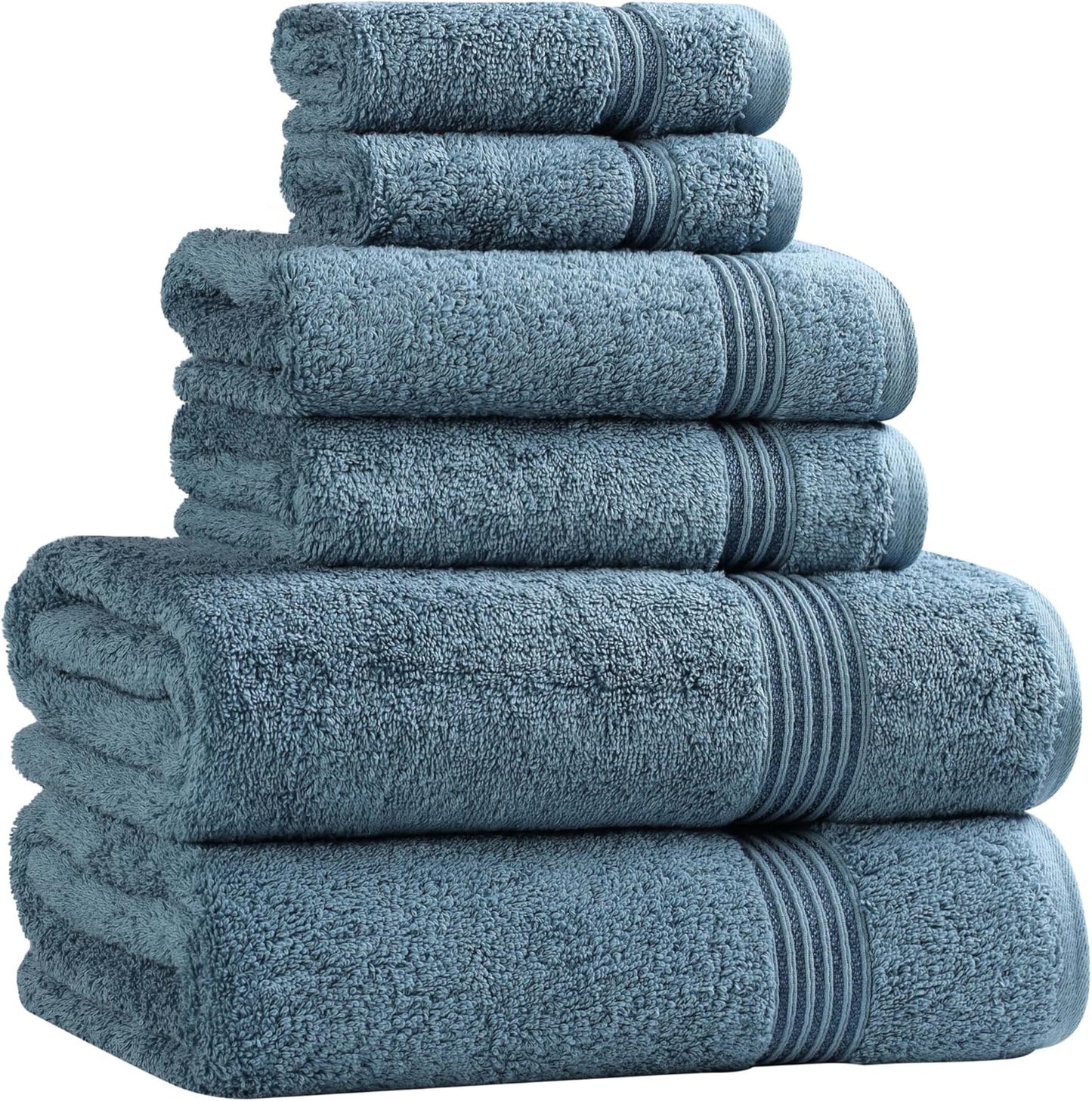 Superior Egyptian Cotton 6-Piece Towel Set, Bathroom Essentials, Towels For Bathroom, Apartment, Airbnb, Guest Bath, Face, Hand, Bath Towels, Washcloths, Absorbent, Fast Drying, Royal Purple