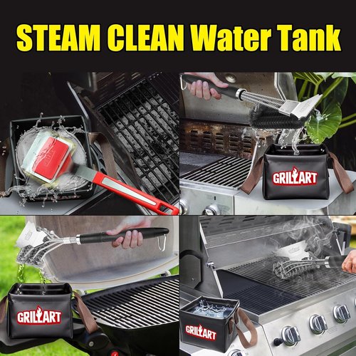 GRILLART Grill Brush Soak Basin - Bristle-Free Design for Easy Cleaning | Perfect for SteamWizards