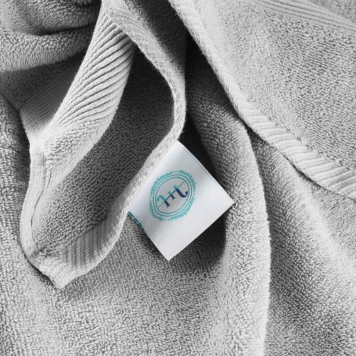 Hearth & Harbor Bath Towels - Luxury 100% Ring Spun Cotton Set of 6 - Ultra Soft & Highly Absorbent in Silver Gray