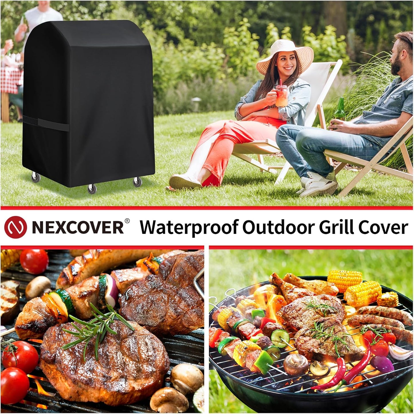 NEXCOVER 30" Waterproof BBQ Grill Cover - UV Resistant & Dustproof Outdoor Barbecue Protection