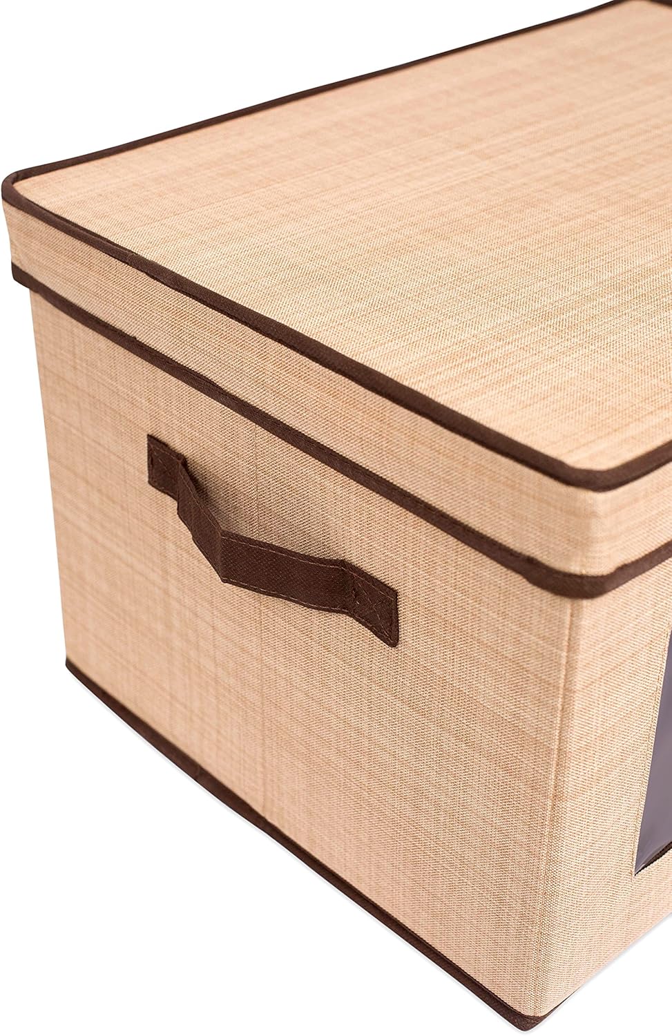Durable Grey Storage Box with Window - Versatile Organizer Bin for Clothes & Toys