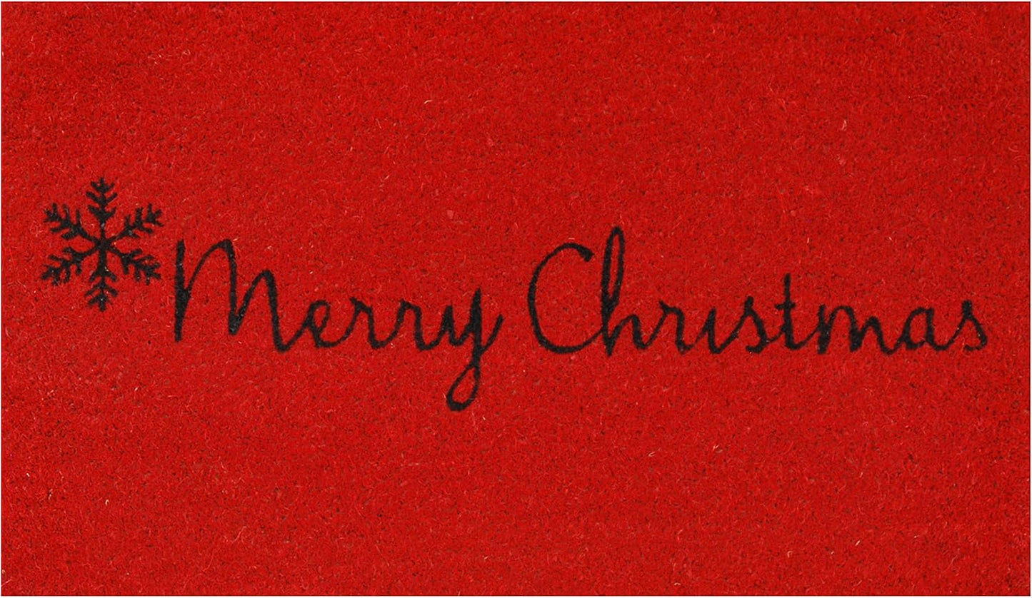 Red Merry Christmas Doormat - Calloway Mills 101781729 for Holiday Decor