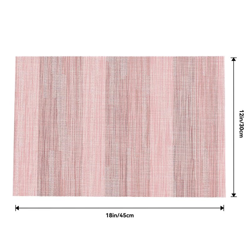 Leetaltree Misty Rose Placemats Set of 6 - Heat Resistant Non-Slip Place mats for Dining Table, Washable Durable PVC Vinyl Woven Table Mats(Misty Rose, 6)