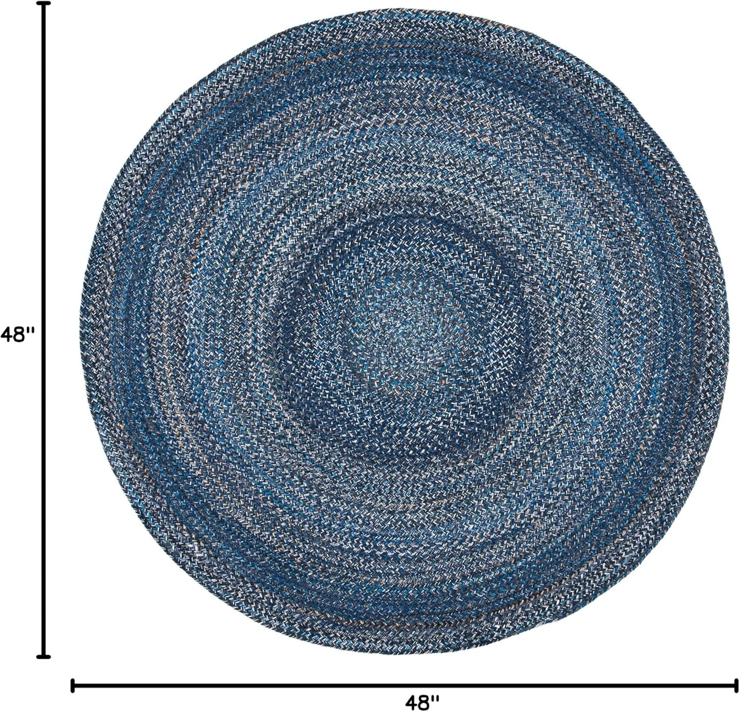 SAFAVIEH Braided Collection 4' Round Navy BRD851N Handmade Country Cottage Reversible Area Rug