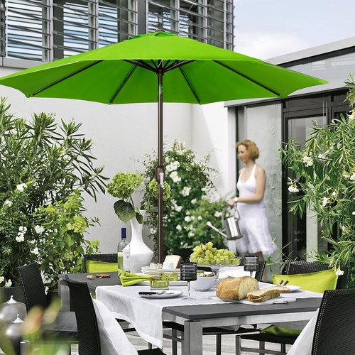 Blissun 9' Outdoor Patio Umbrella - Sturdy Market Umbrella with Push Button Tilt & Crank