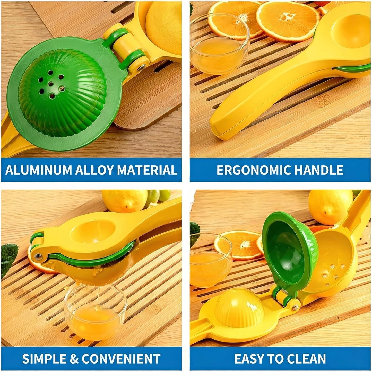 Metal 2-in-1 Lemon Squeezer - Heavy-Duty Manual Citrus Juicer & Zester for Lemons, Limes, Oranges - Easy to Clean Kitchen Gadget