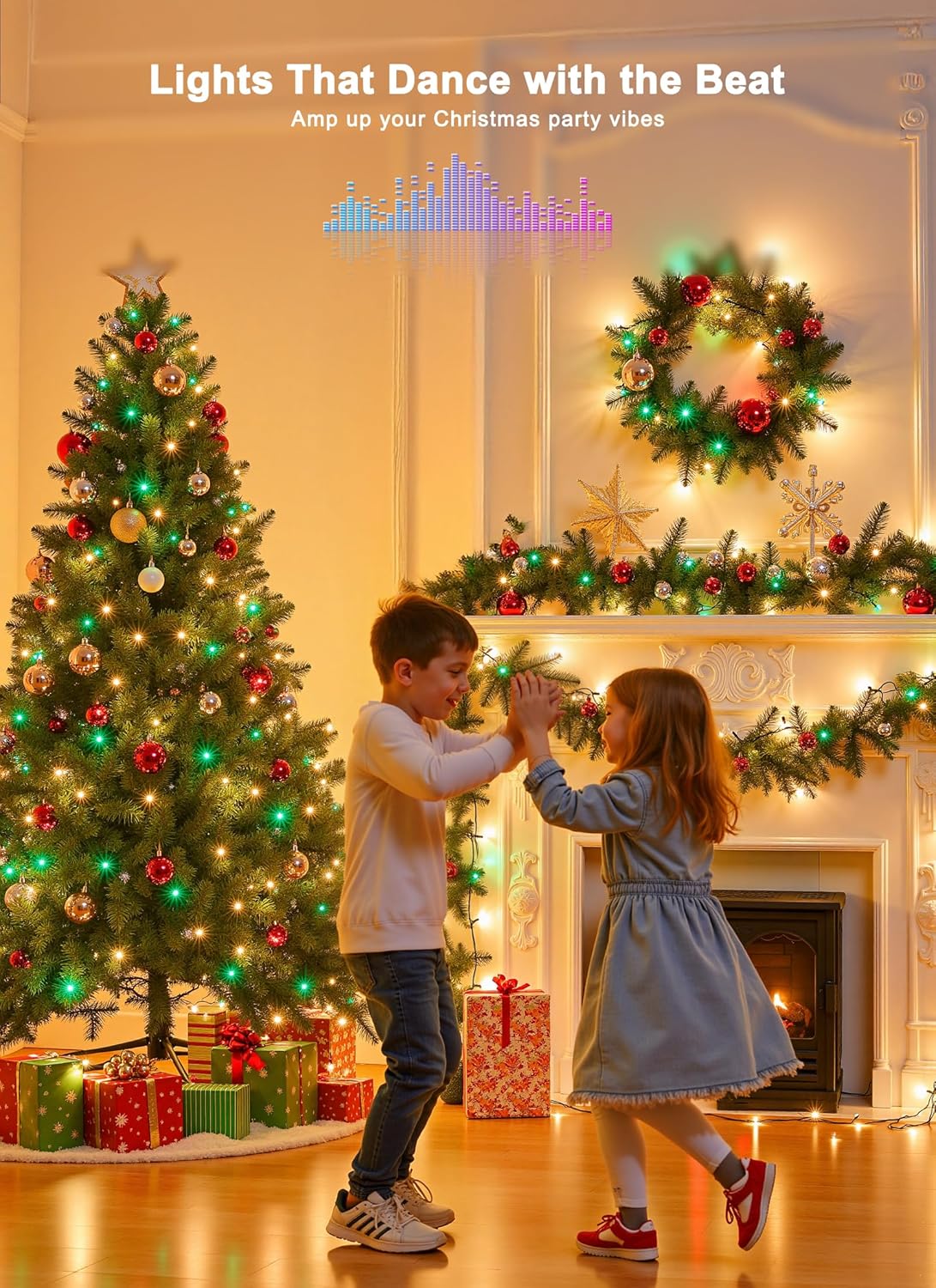 Minetom LED RGB String Lights - 82ft 250 Color Changing Fairy Lights with Remote & App Control