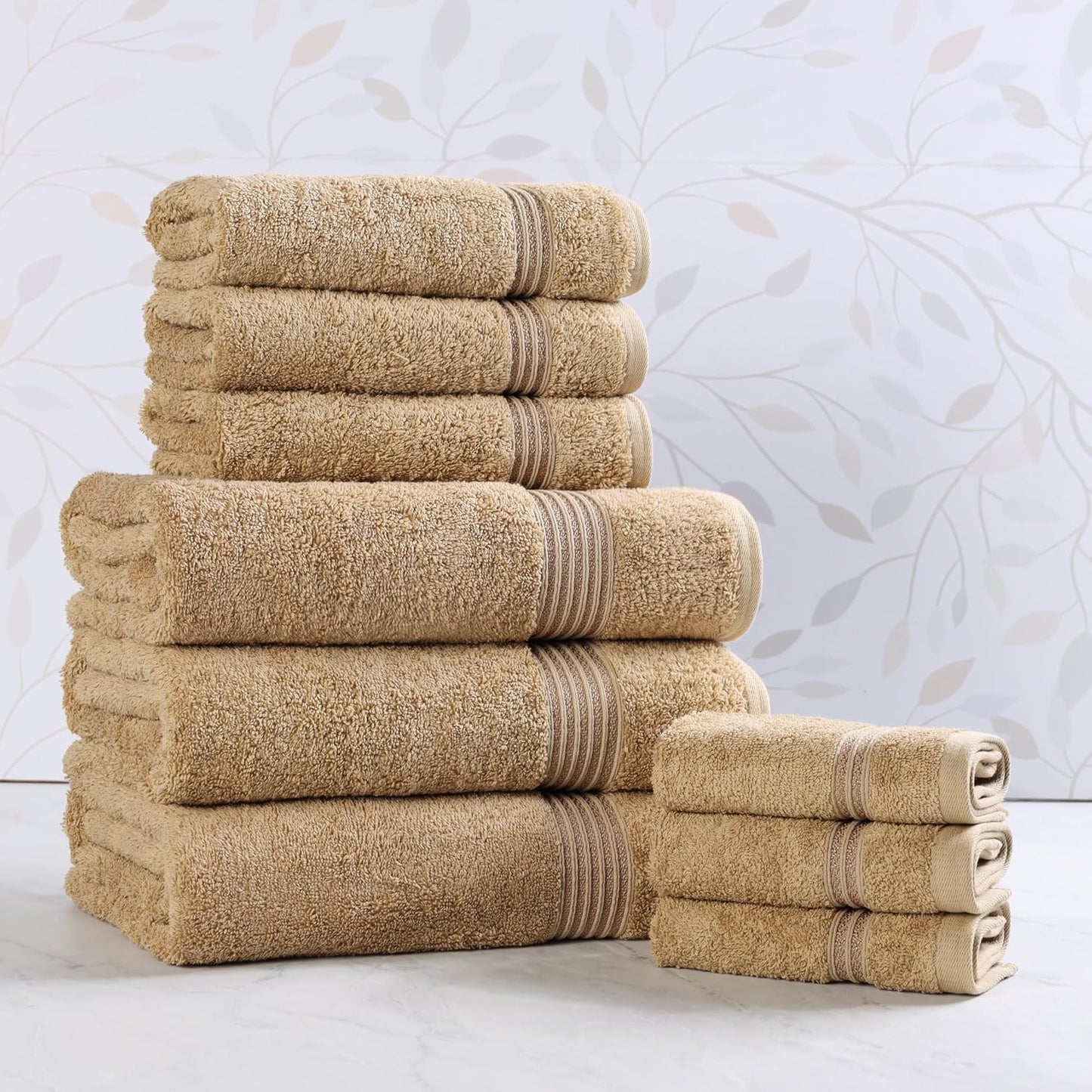 Superior Egyptian Cotton 6-Piece Towel Set, Bathroom Essentials, Towels For Bathroom, Apartment, Airbnb, Guest Bath, Face, Hand, Bath Towels, Washcloths, Absorbent, Fast Drying, Royal Purple