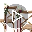 White Wedding Aisle Decorations Set of 10 - Artificial Chair Flowers & Ribbons