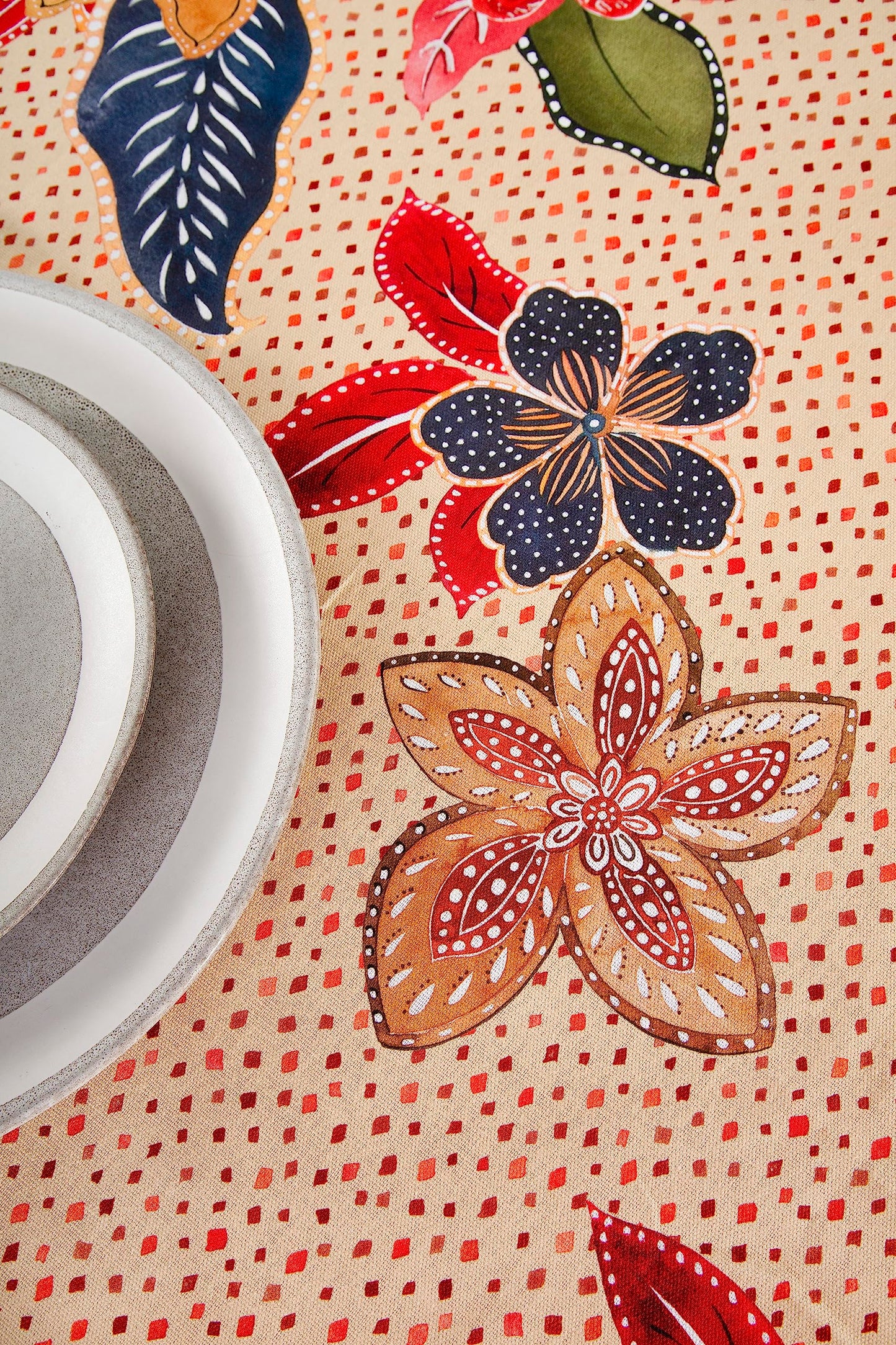 Maison d' Hermine Table Cloth Round Table 100% Cotton 69 Inches Fall Tablecloth Reusable Everyday Use for Thanksgiving Christmas Decorations Dining Farmhouse Party (Kalahari)
