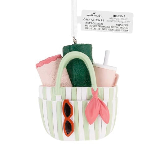 Hallmark Christmas Ornament - Beach Bag Design, Beach Gifts, Vacation Decor